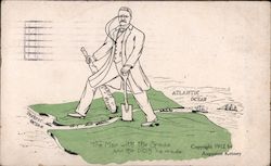 The Man with the Spade and the Ditch he made. Postcard