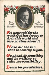 Four Good Thoughts By Theodore Roosevelt Postcard