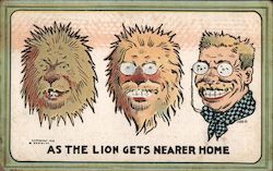 As the Lion gets Nearer Home Theodore Roosevelt Seed Postcard Postcard Postcard