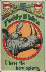 Teddy Rhino I Have the Horn O'Plenty Postcard