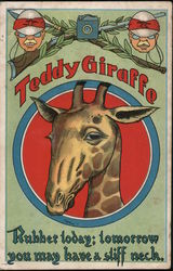 Teddy Giraffe Rubber Today: Tomorrow You May Have a Stiff Neck Postcard