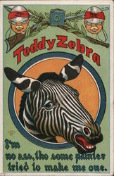 Teddy Zebra I'm no ass, tho some painter tried to make me one. Postcard