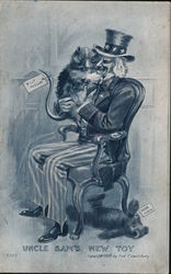 Uncle Sam's New Toy Postcard