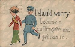 Become a Suffragette and Get Run In Postcard