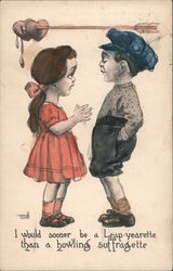 I would sooner be a Leap-yearette than a howling suffragette Postcard