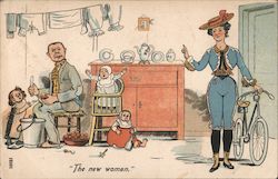 "The new woman." Postcard