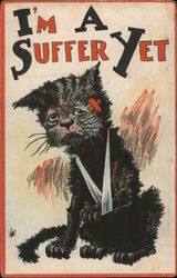 I'm a Suffer Yet - Black Cat Loses Fight Postcard