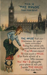 This is "The House" That Man Built Women's Suffrage Postcard Postcard Postcard