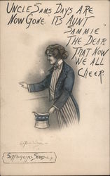 Uncle Sams Days are Now Gone. Its Aunt Sammie the Dear That Now we All Cheer. Women's Suffrage Williams Postcard Postcard Postcard