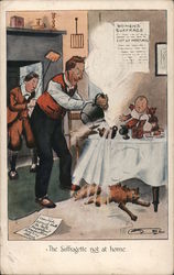 The Suffragette not at home Postcard