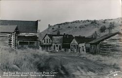 Old Time Buildings in South Pass City-Old Mining Ghost Town in Wyoming. Postcard