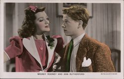 Mickey Rooney and Ann Rutherford Actors Postcard Postcard Postcard