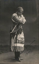 Studio Photo Czech Actress, Hair Down Postcard