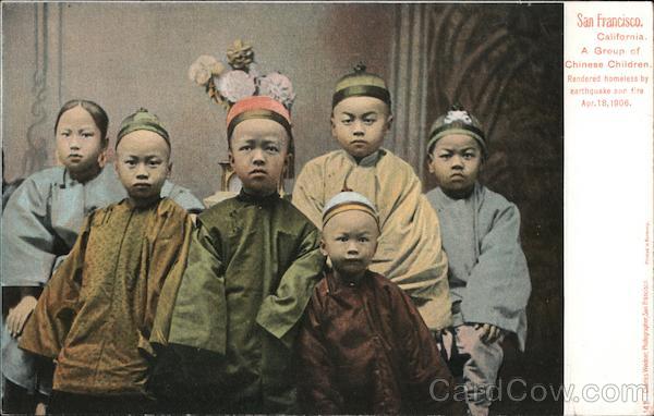 A Group fo Chinese Children. Chinatown San Francisco California