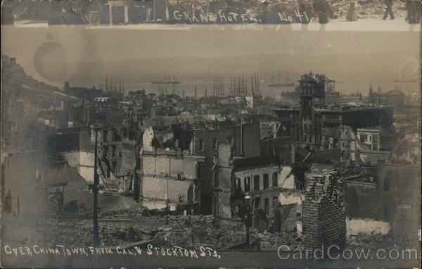 Over Chinatown From Cal & Stockton Sts. San Francisco California