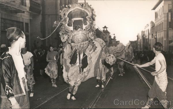 A Chinese Dragon in a Parade Chinatown San Francisco California