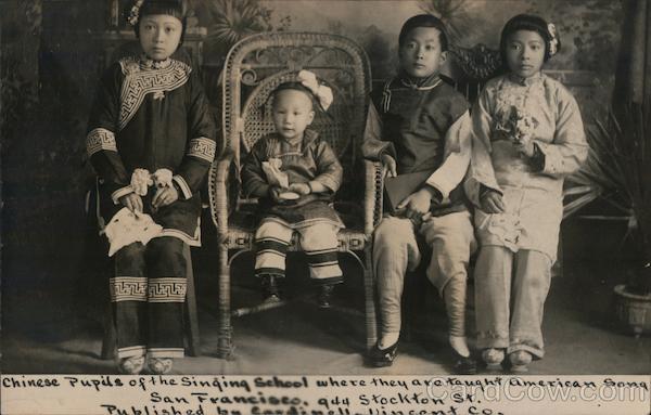 Chinese Pupils of the Singing School Where They are Taught American Song Chinatown San Francisco California