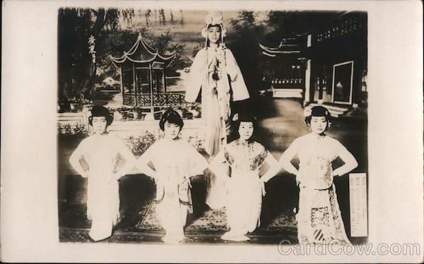 Five Girls in Traditional Asian Garb Chinatown San Francisco California