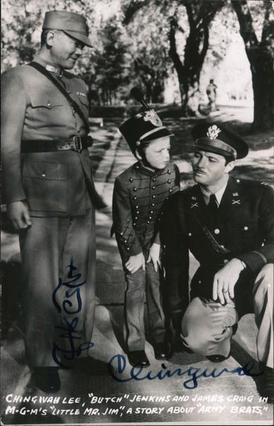 Chingway Lee, Butch Jenkins and James Craig in M-G-M's Little Mr. Jim, a Story About Army Brats. Chinatown