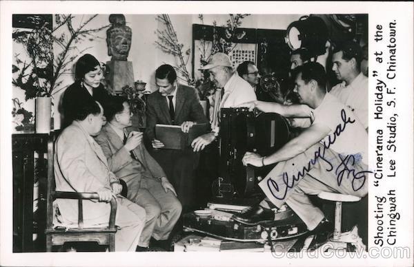 Shooting Cinerama Holiday at the Chingwah Lee Studio, Chinatown San Francisco California