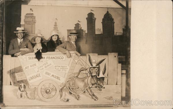 Four People Posing Behind a Sign San Francisco California