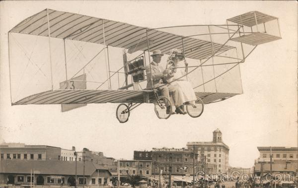 A Man and a Woman Posing on an Airplane San Francisco California