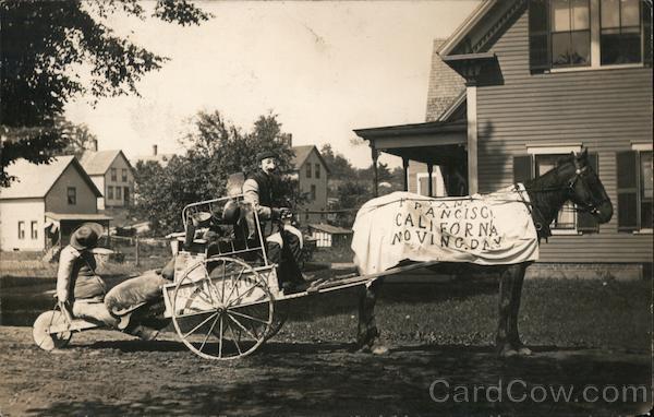 Man Sitting in Horse Drawn Cart San Francisco Moving Day California