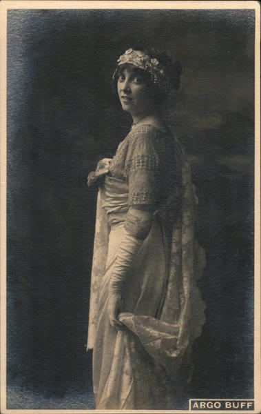 Argo Post Card Woman Posing Beautiful Dress San Francisco California