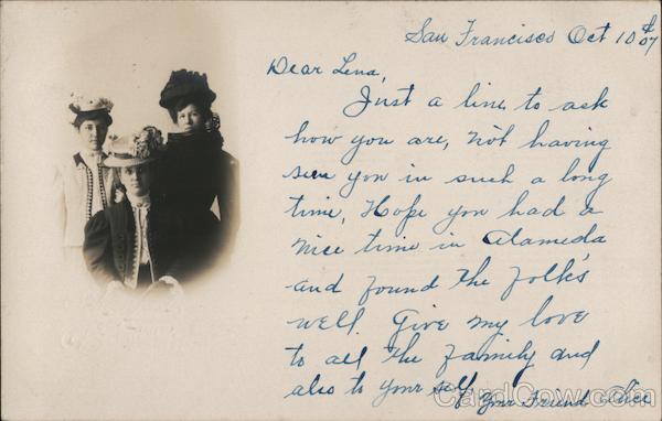Three Women in Hats San Francisco California