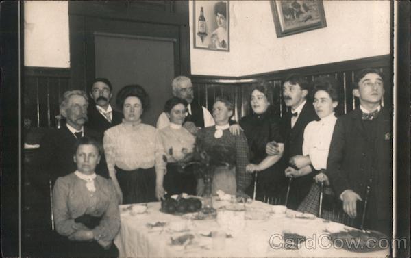 After Supper - A Group of People Standing Around a Table San Francisco California