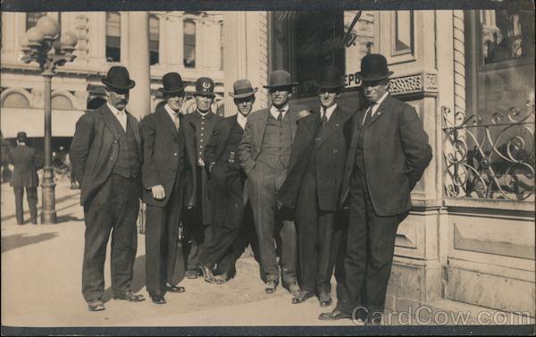 A Group of Men Posing on a Sidewalk San Francisco California