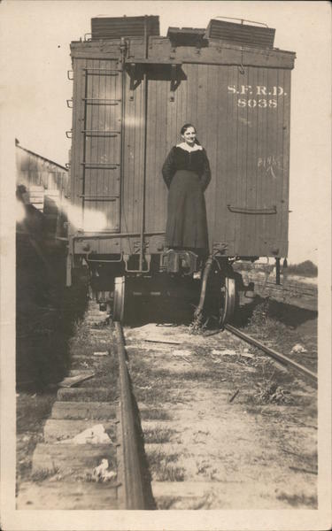 A Woman Standing on Boxcar San Francisco California