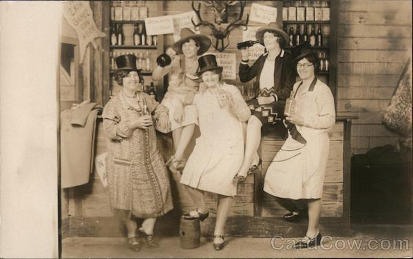 Women at Beach, November 1928 Studio Staged Drinking