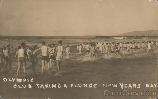 Olympic Club Taking a Plunge - New Years Day San Francisco California