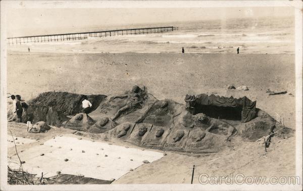 A Beach Scene with Sand Sculptures San Francisco California