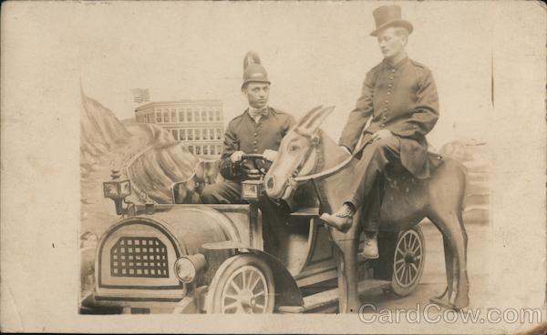 Man In Car Man On Burro San Francisco California