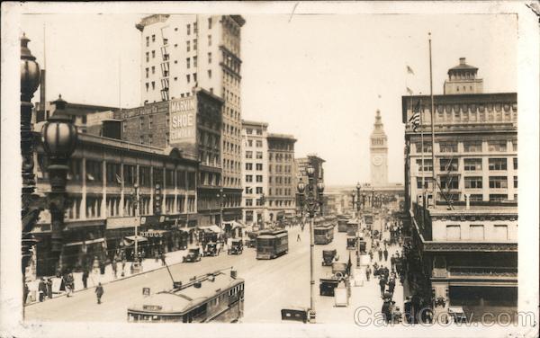 Market Street Looking East Toward Ferry Building San Francisco California