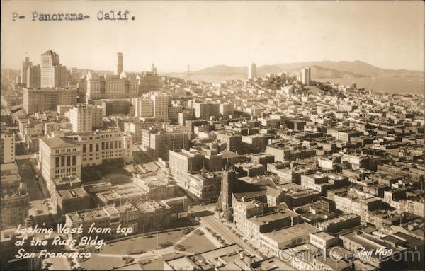 Looking West from Top of the Russ Building San Francisco California