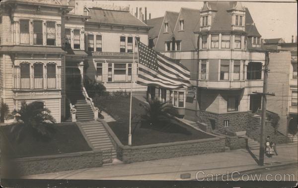 A Large Building with a Flag Out Front San Francisco California