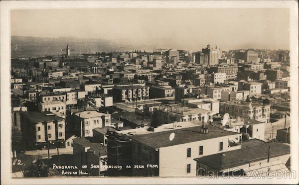 Panorama of San Francisco seen from Russian Hill California