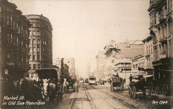 Looking Along Market Street San Francisco California
