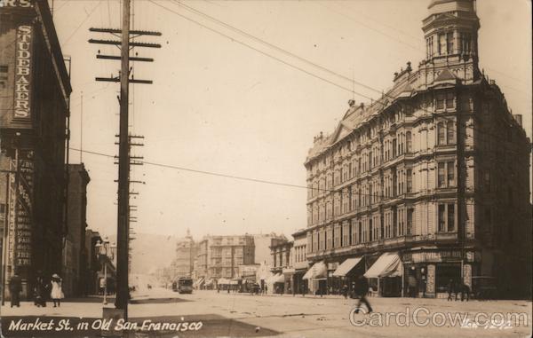 Looking Along Market Street San Francisco California