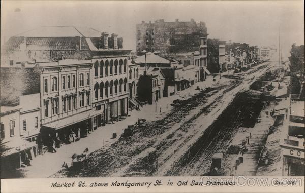 Market St above Montgomery St. in Old San Francisco California
