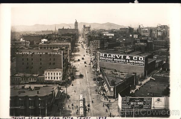 Market St. S.E. From Ferry Tower 1898 San Francisco California