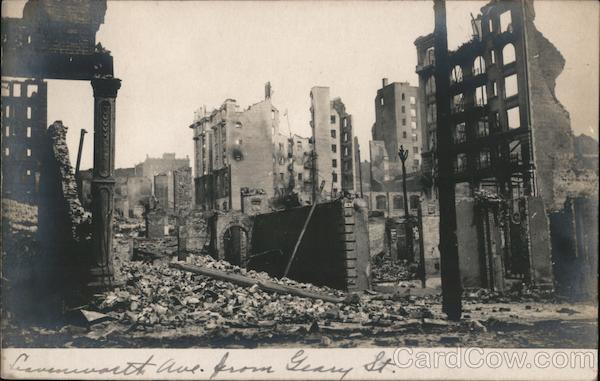 Commonwealth Ave from Geary St. Earthquake San Francisco California
