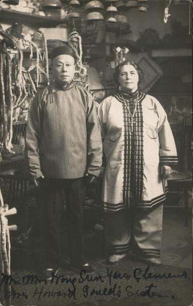 Mr. and Mrs. Wong Sun Yue Clemens Relics Dug from the Ruins Earthquake Chinese San Francisco California