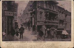 San Francisco Street Scene, Chinatown  1906 Postcard