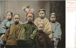 A Group fo Chinese Children. Chinatown Postcard