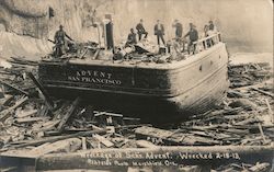 Wreckage of Schr. Advent, Wrecked 2-18-13 San Francisco, CA Postcard Postcard 