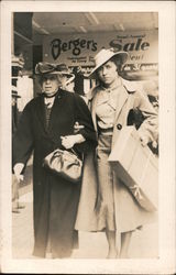 Two Women in Hats Walking Arm in Arm San Francisco, CA Postcard Postcard Postcard
